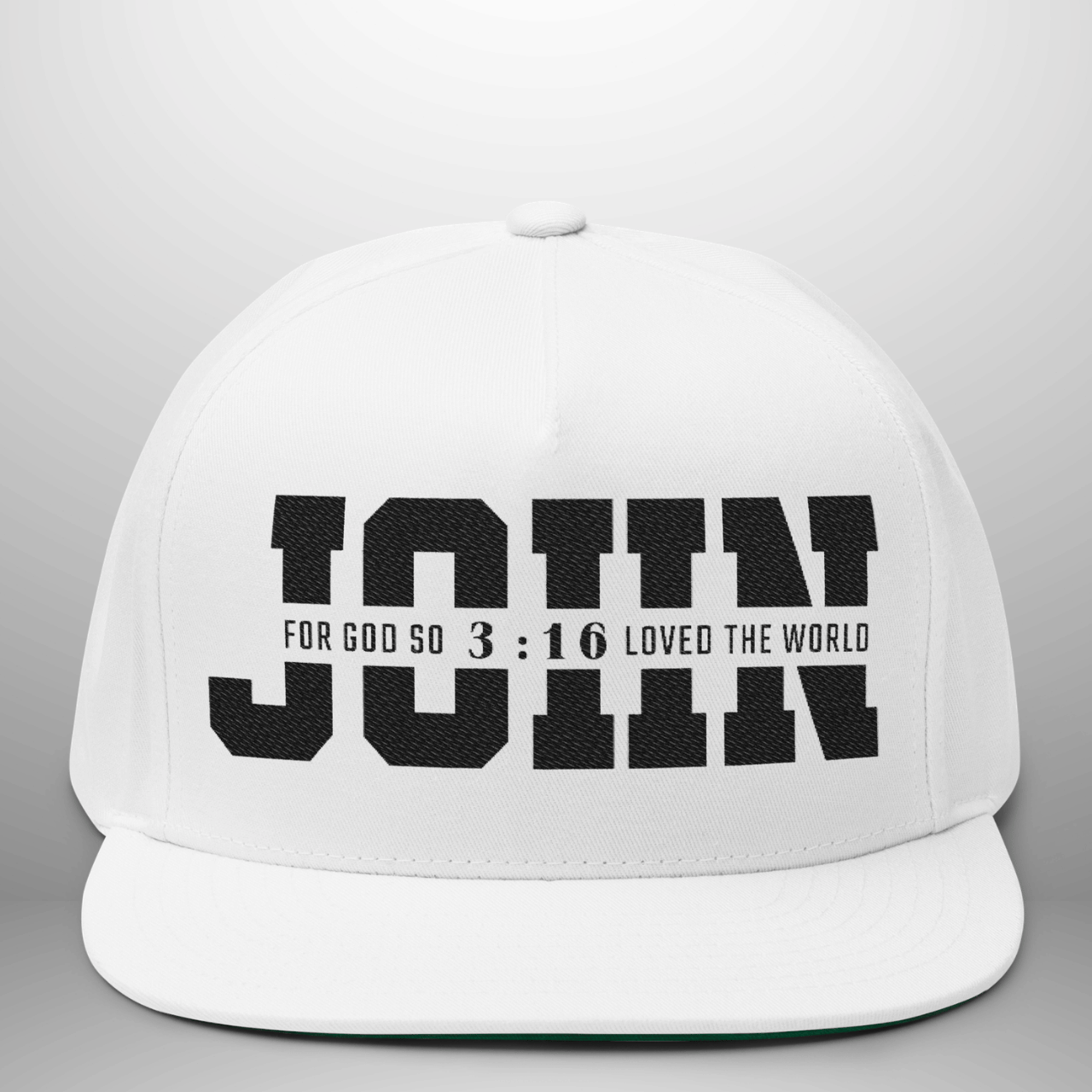 John 3:16 For God So Loved the World Flat Bill Cap