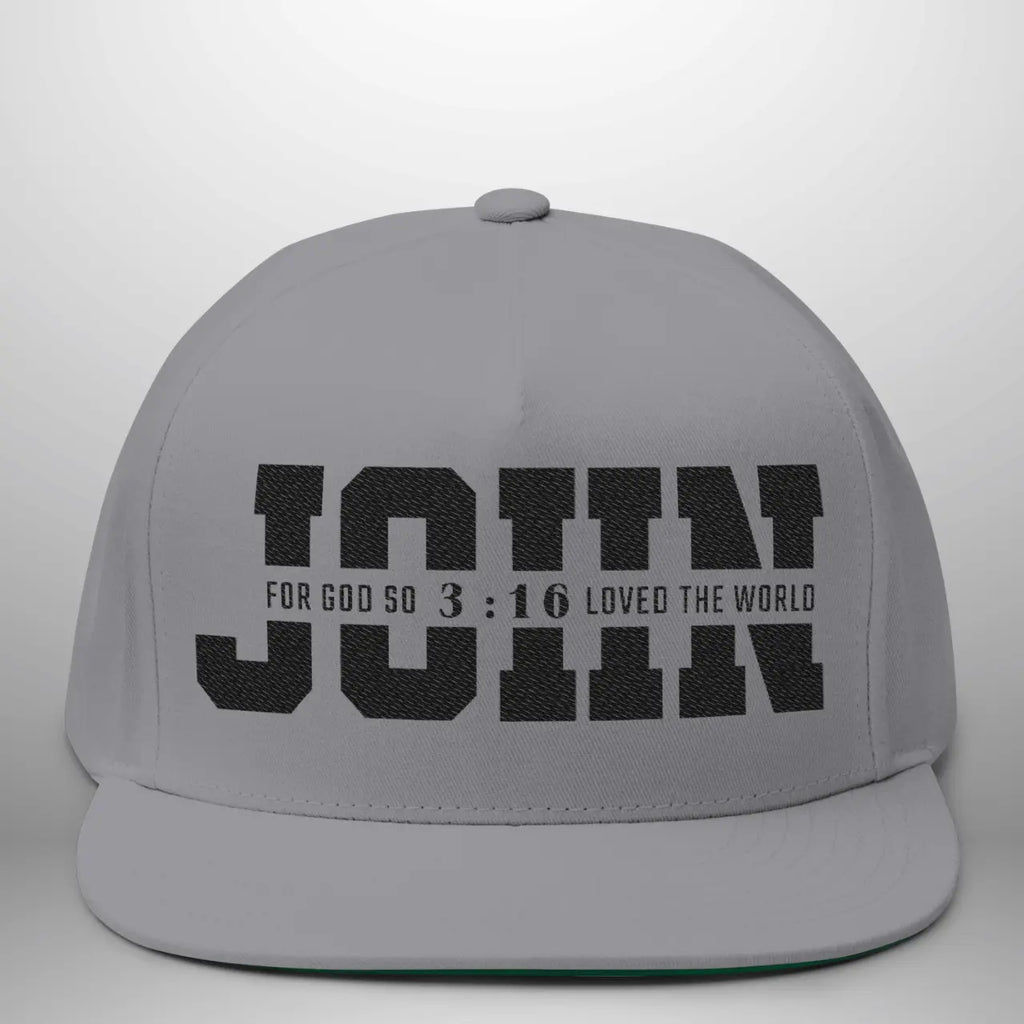JOHN 3:16 For God So Loved the World Flat Bill Cap | Snapback Hat Goshen & Selah Co