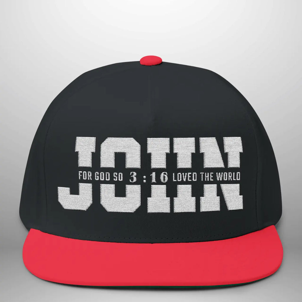 JOHN 3:16 For God So Loved the World Flat Bill Cap | Snapback Hat Goshen & Selah Co