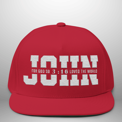 John 3:16 For God So Loved the World Flat Bill Cap