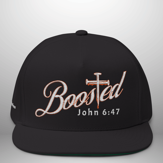 Boosted John 6:47 Flat Bill Cap | Faith Snapback Hat