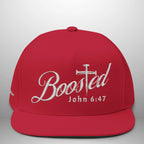 BOOSTED John 6:47 He Who Believes Flat Bill Cap | Faith Snapback Hat Goshen & Selah Co