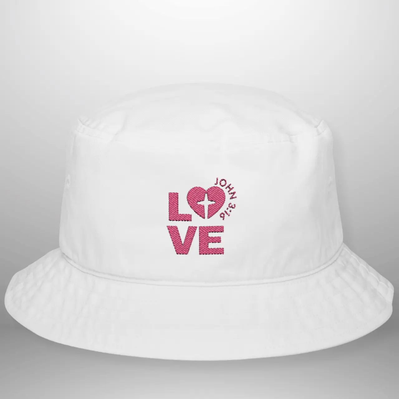 LOVE John 3:16 Bucket Hat | Vintage Cotton Everyday Hat | Faith-Inspired Headwear Goshen & Selah Co