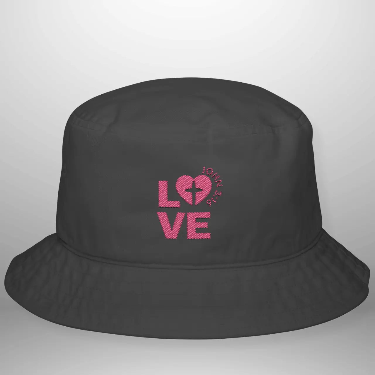 LOVE John 3:16 Bucket Hat | Vintage Cotton Everyday Hat | Faith-Inspired Headwear Goshen & Selah Co