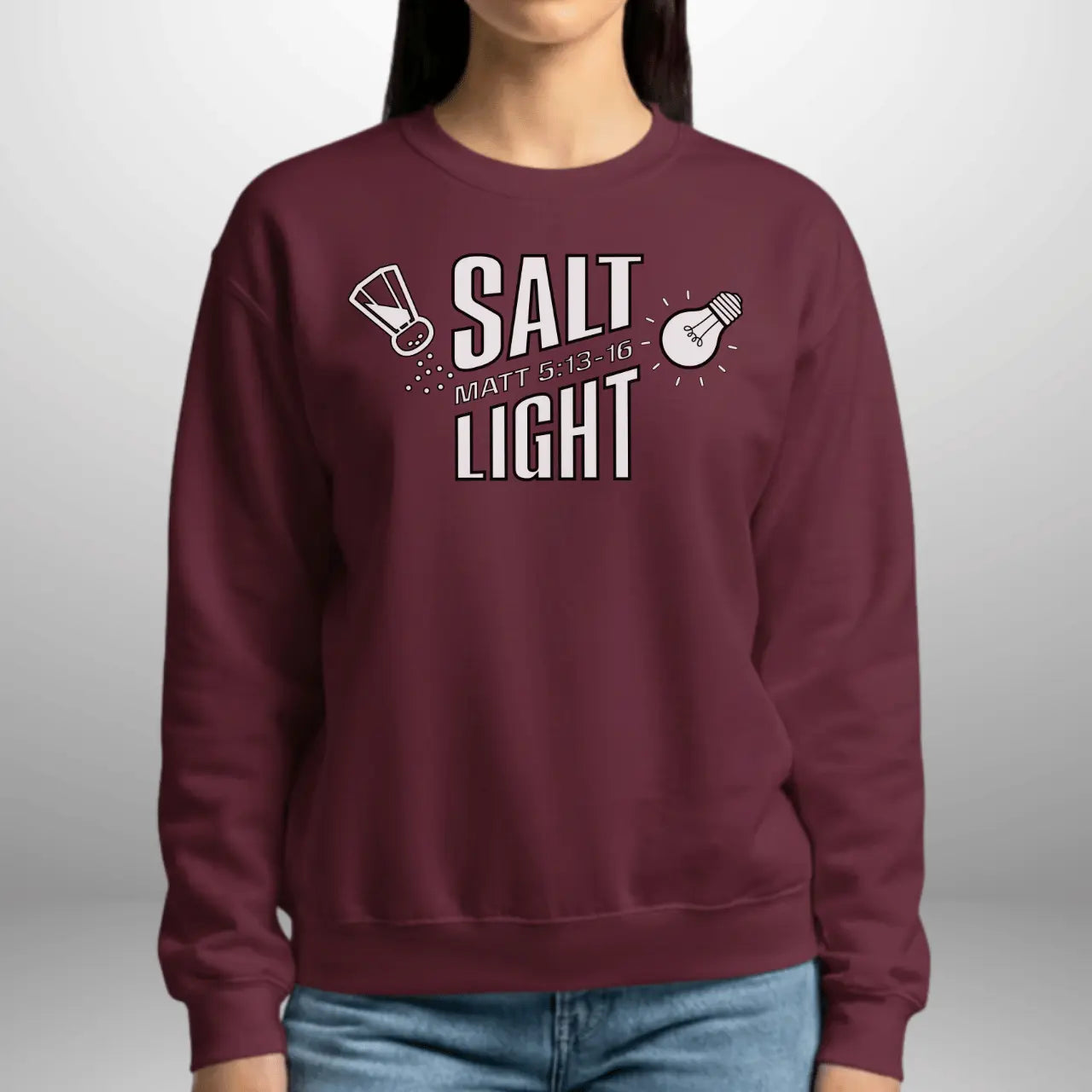 Salt & Light Matthew 5:13–16 Sweatshirt | Unisex Gildan 18000 Crewneck Goshen & Selah Co