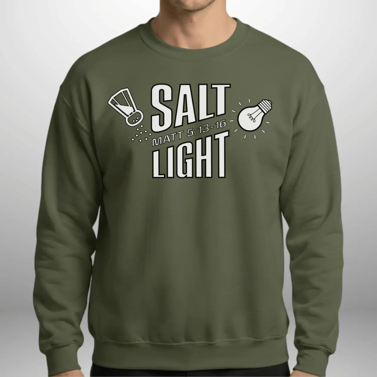 Salt & Light Matthew 5:13–16 Sweatshirt | Unisex Gildan 18000 Crewneck Goshen & Selah Co