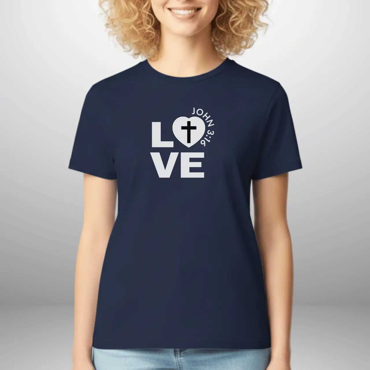 Love John 3:16 Women’s T-Shirt | Gildan 64000L Semi-Fitted Faith Tee Goshen & Selah Co