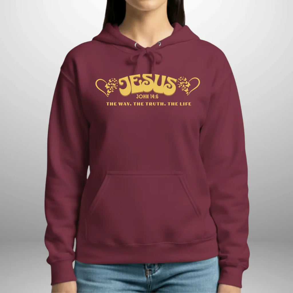 Jesus The Way The Truth The Life John 14:6 Hoodie | Women’s Gildan 18500 Pullover Goshen & Selah Co
