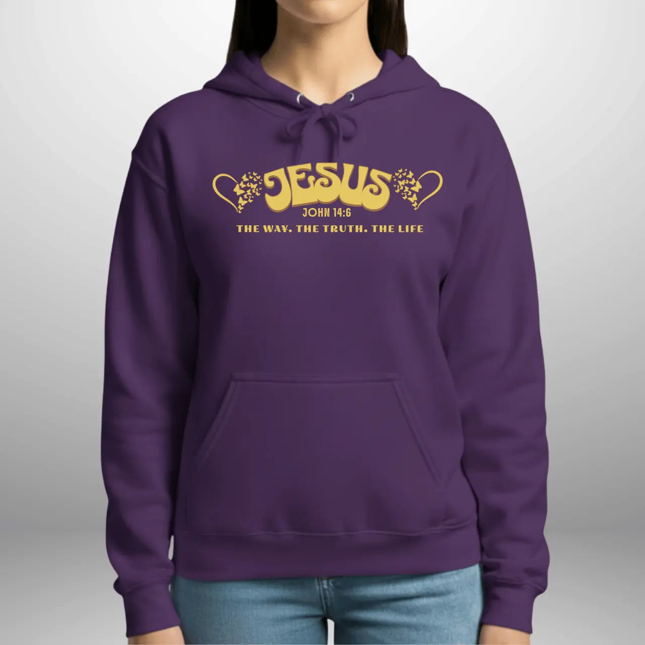 Jesus The Way The Truth The Life John 14:6 Hoodie | Women’s Gildan 18500 Pullover Goshen & Selah Co