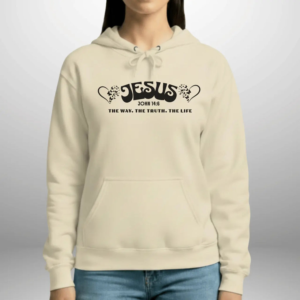 Jesus The Way The Truth The Life John 14:6 Hoodie | Women’s Gildan 18500 Pullover Goshen & Selah Co