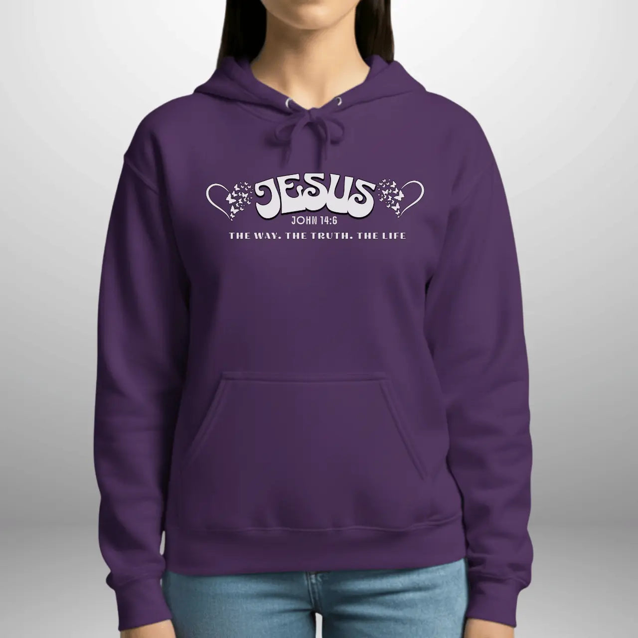 Jesus The Way The Truth The Life John 14:6 Hoodie | Women’s Gildan 18500 Pullover Goshen & Selah Co