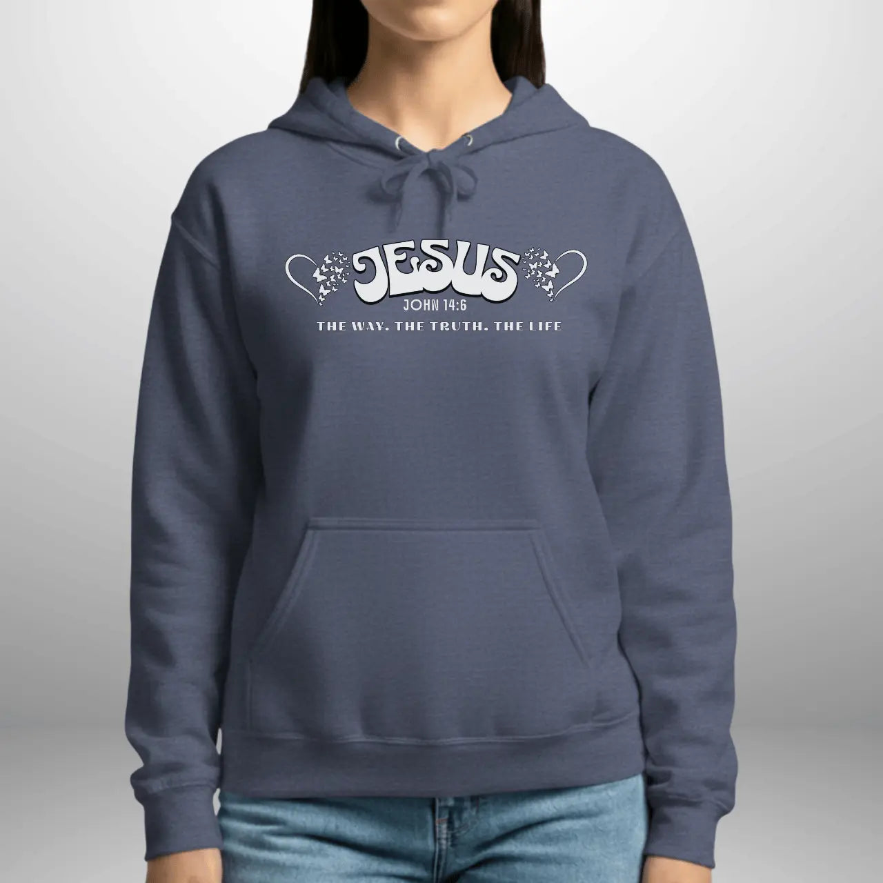 Jesus The Way The Truth The Life John 14:6 Hoodie | Women’s Gildan 18500 Pullover Goshen & Selah Co