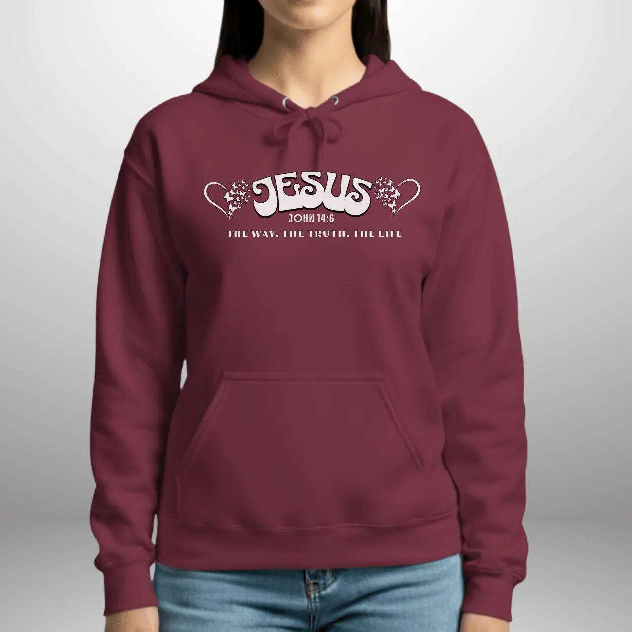 Jesus The Way The Truth The Life John 14:6 Hoodie | Women’s Gildan 18500 Pullover Goshen & Selah Co