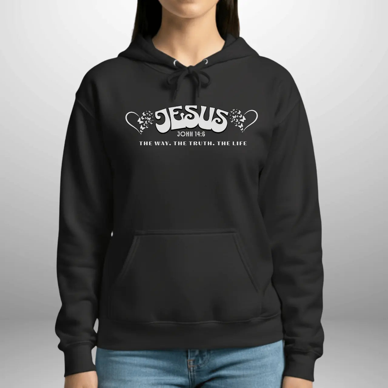 Jesus The Way The Truth The Life John 14:6 Hoodie | Women’s Gildan 18500 Pullover Goshen & Selah Co