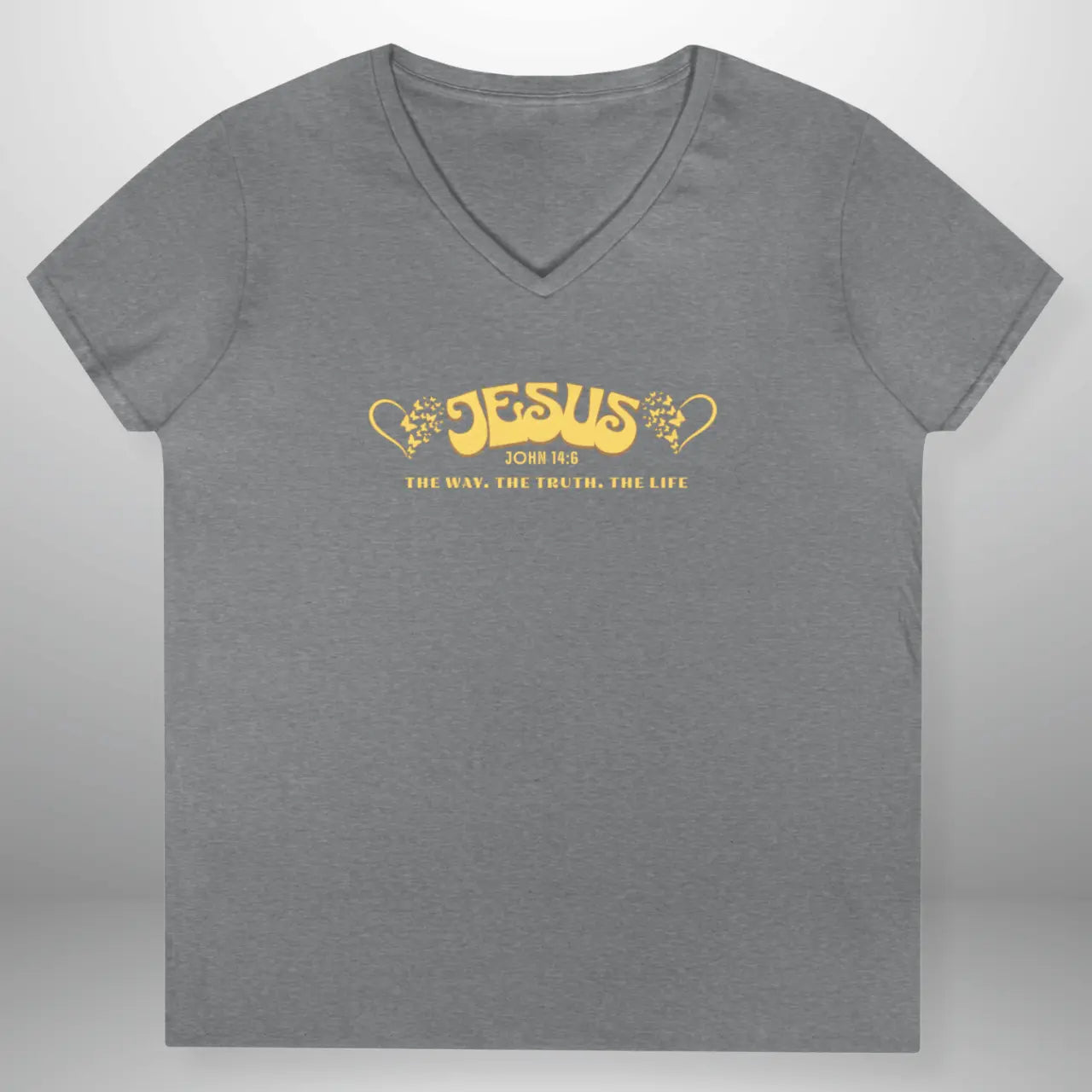 Jesus The Way The Truth The Life John 14:6 V-Neck Shirt | Women’s Gildan Tee Goshen & Selah Co