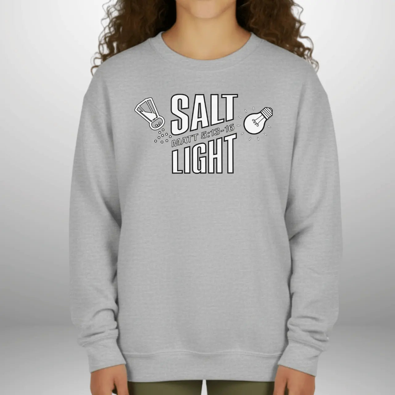 Salt & Light Matthew 5:13–16 Youth Sweatshirt | Gildan 18000B Crewneck Goshen & Selah Co