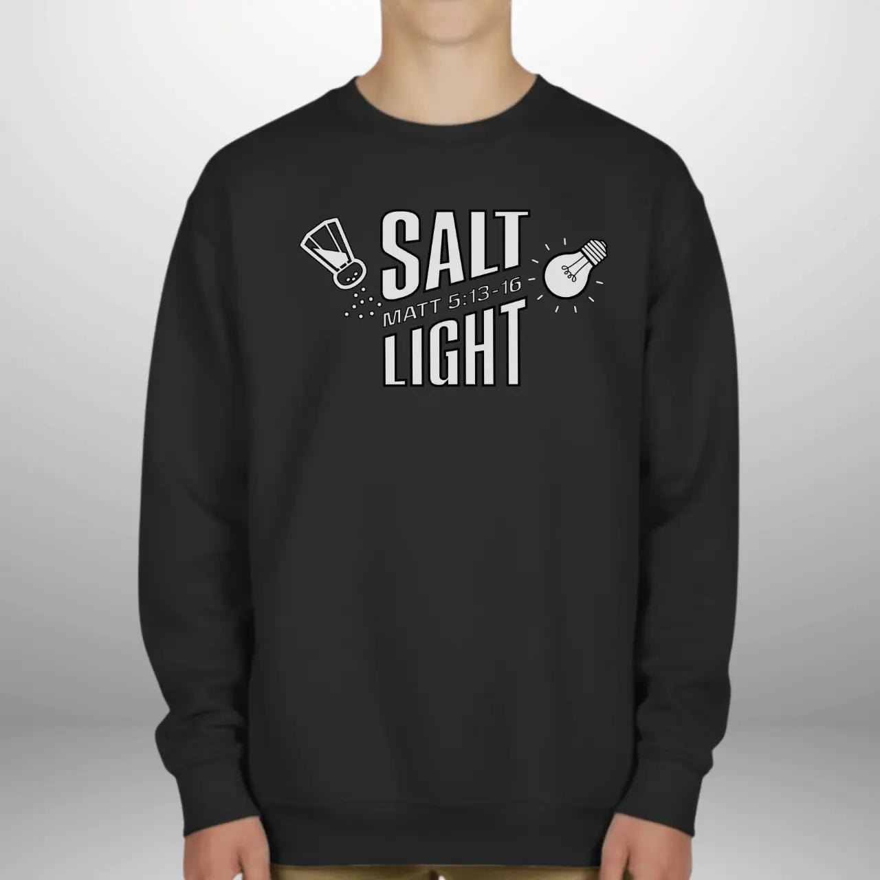 Salt & Light Matthew 5:13–16 Youth Sweatshirt | Gildan 18000B Crewneck Goshen & Selah Co