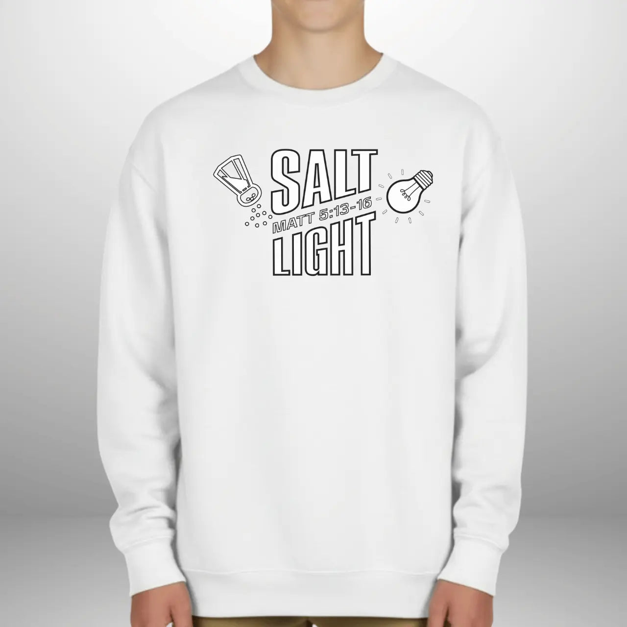 Salt & Light Matthew 5:13–16 Youth Sweatshirt | Gildan 18000B Crewneck Goshen & Selah Co