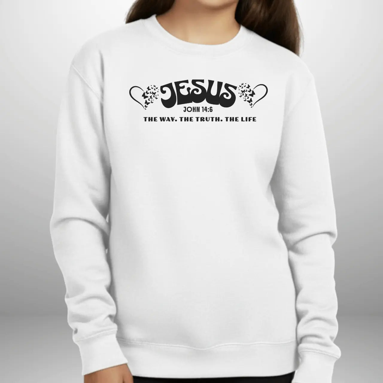 Jesus The Way The Truth The Life John 14:6 Youth Sweatshirt | Gildan 18000B Crewneck Goshen & Selah Co