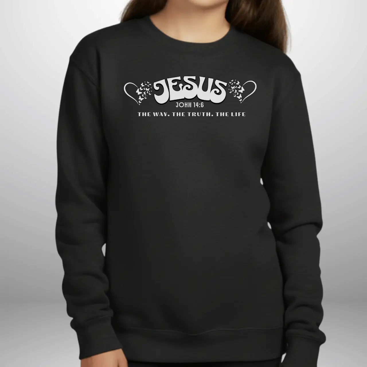 Jesus The Way The Truth The Life John 14:6 Youth Sweatshirt | Gildan 18000B Crewneck Goshen & Selah Co