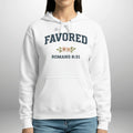 Favored Romans 8:31 Hoodie | Women's Gildan Pullover Sweatshirt Goshen & Selah Co