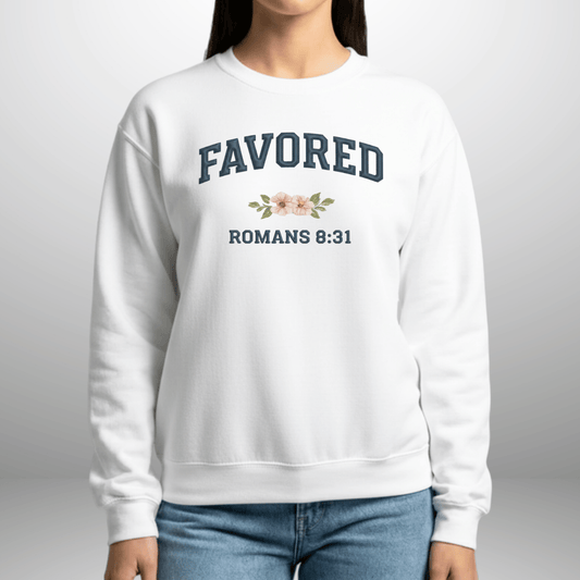Women’s Romans 8:31 Gildan 18000 Sweatshirt | Soft Crewneck