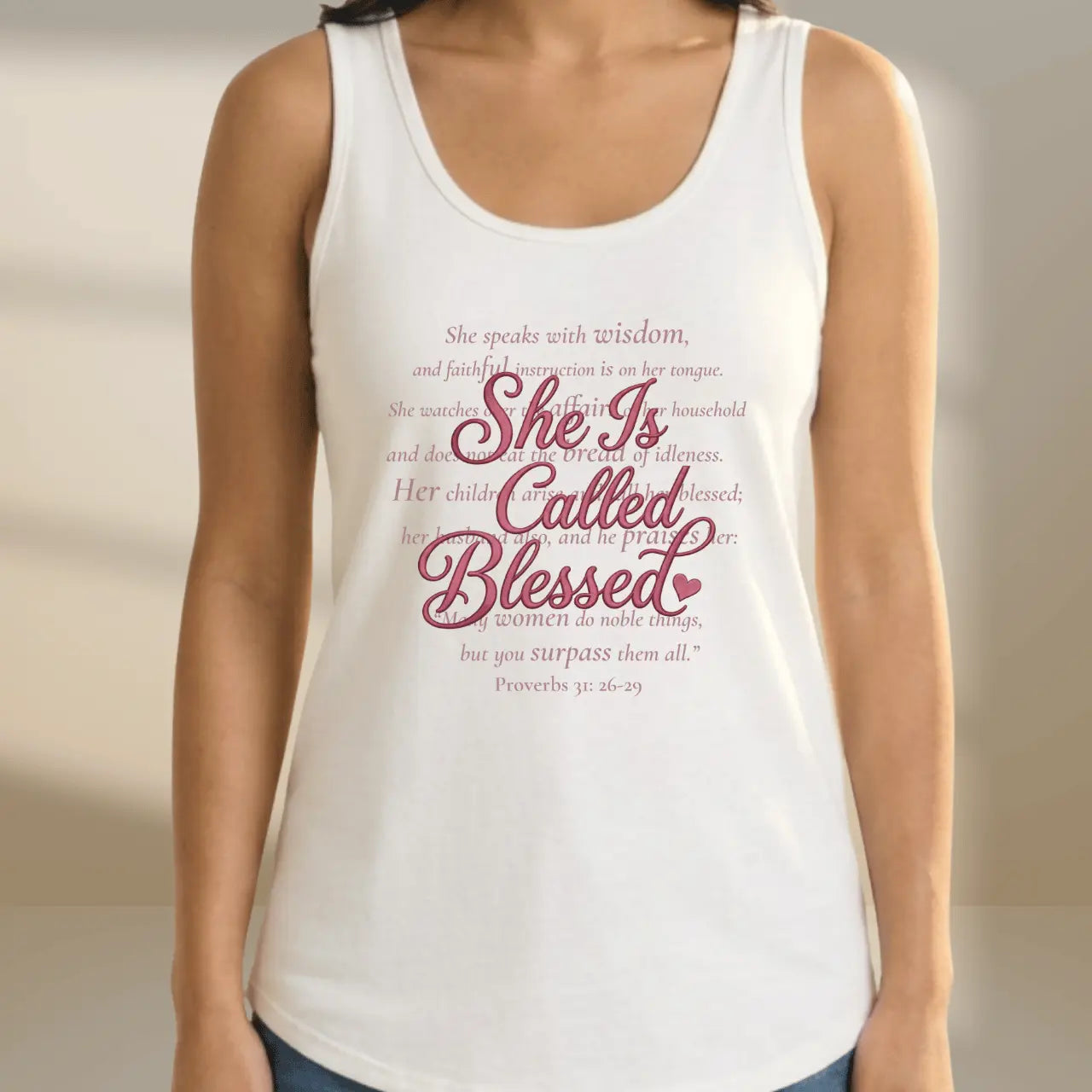 She Is Called Blessed Women’s Cotton Tank Top Goshen & Selah Co