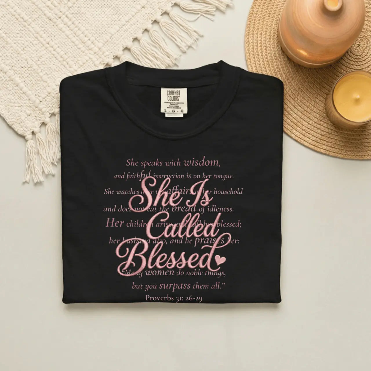 She Is Called Blessed Women’s Comfort Colors T-Shirt Goshen & Selah Co