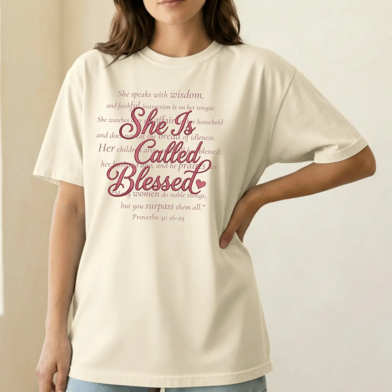 She Is Called Blessed Women’s Comfort Colors T-Shirt Goshen & Selah Co