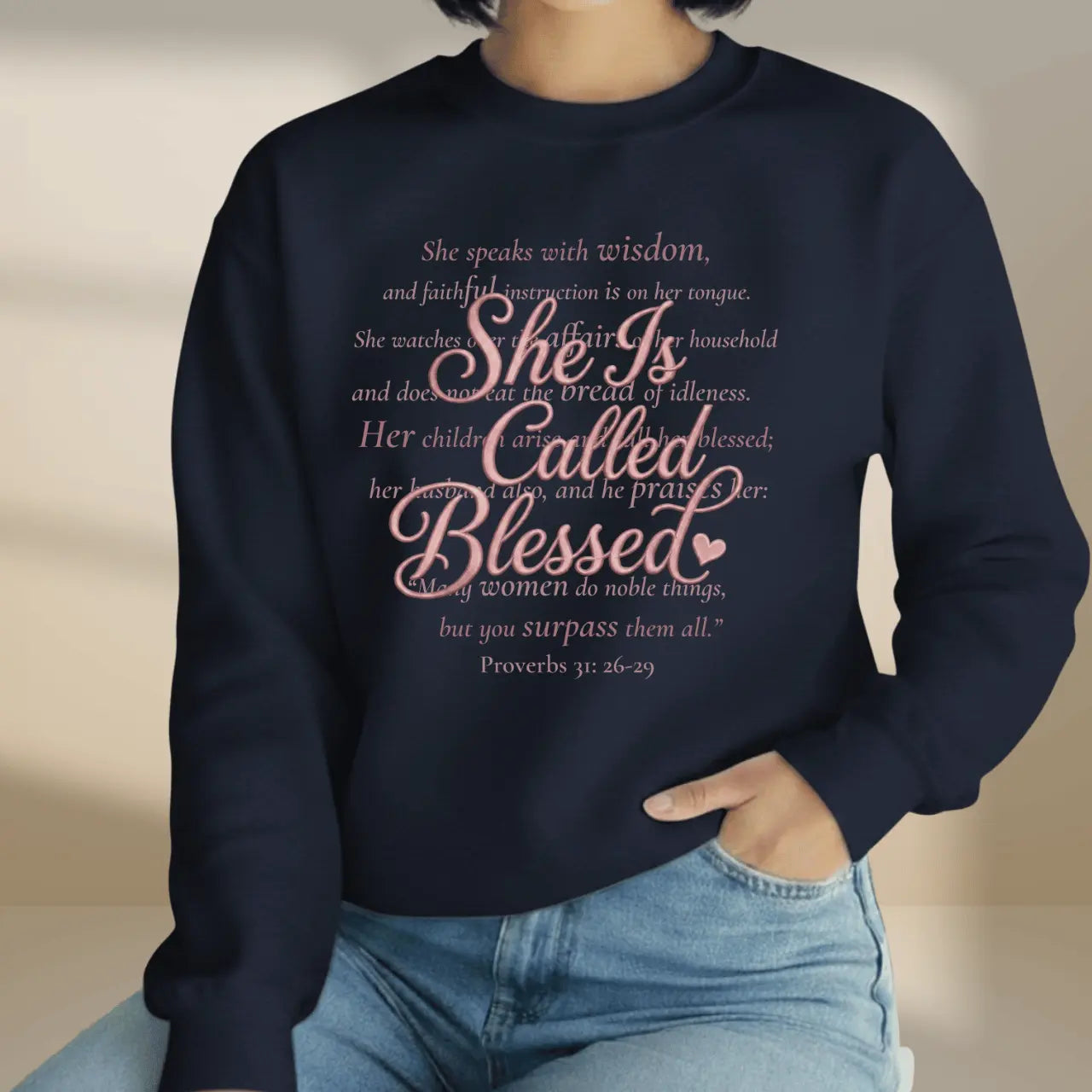 She Is Called Blessed Sweatshirt | Proverbs 31 Crewneck Goshen & Selah Co