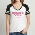 Proverbs 31 Mom Game V-Neck Tee | Women’s Sporty Shirt Goshen & Selah Co