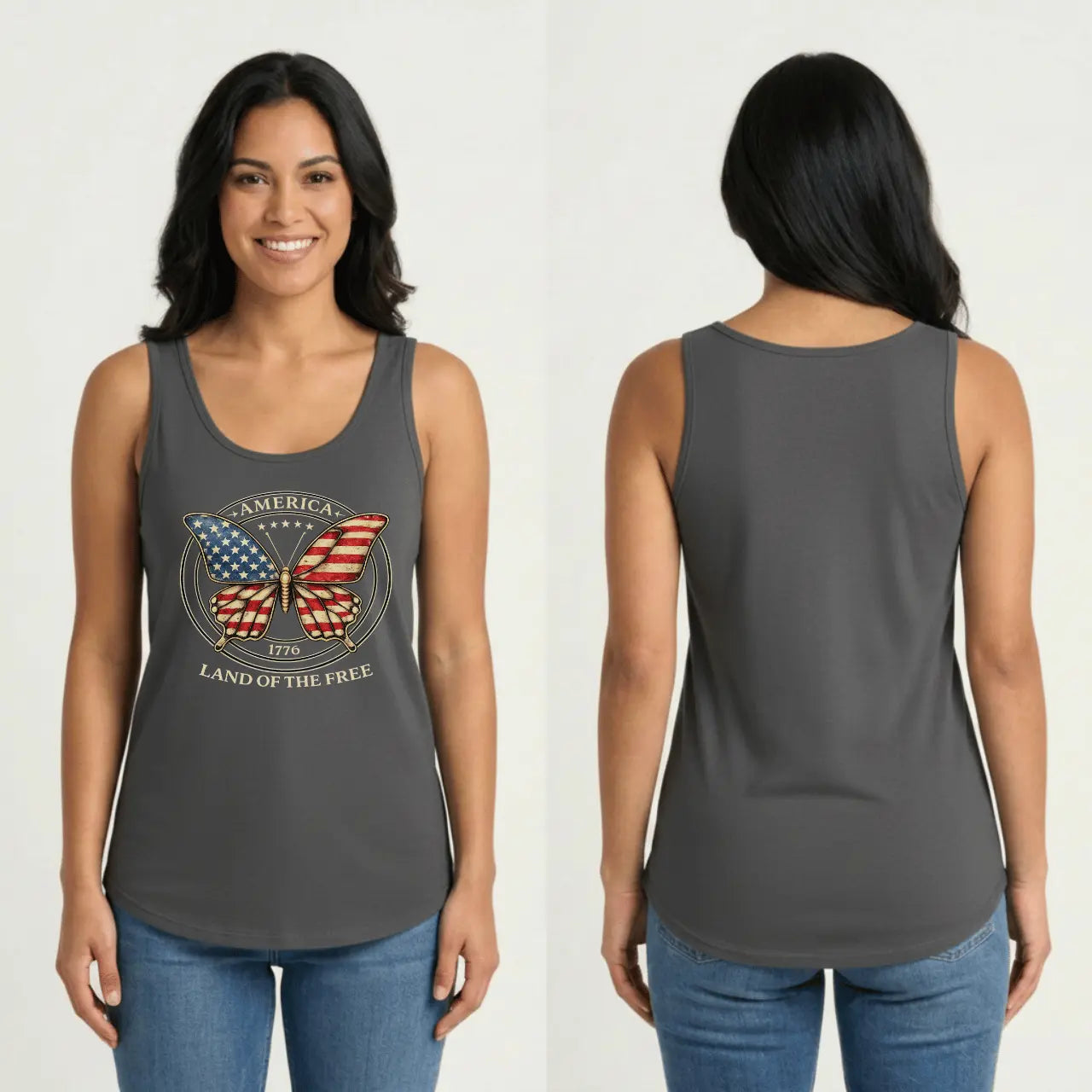 America 1776 Land of the Free Tank Top | Women’s Cotton Tank Goshen & Selah Co