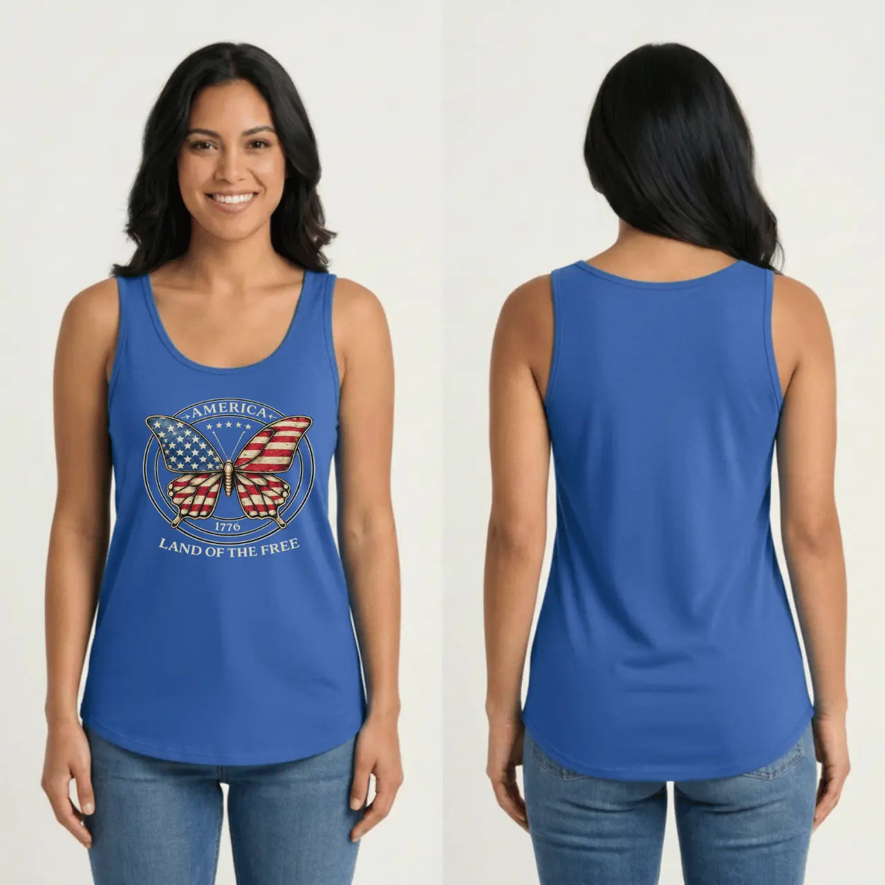 America 1776 Land of the Free Tank Top | Women’s Cotton Tank Goshen & Selah Co