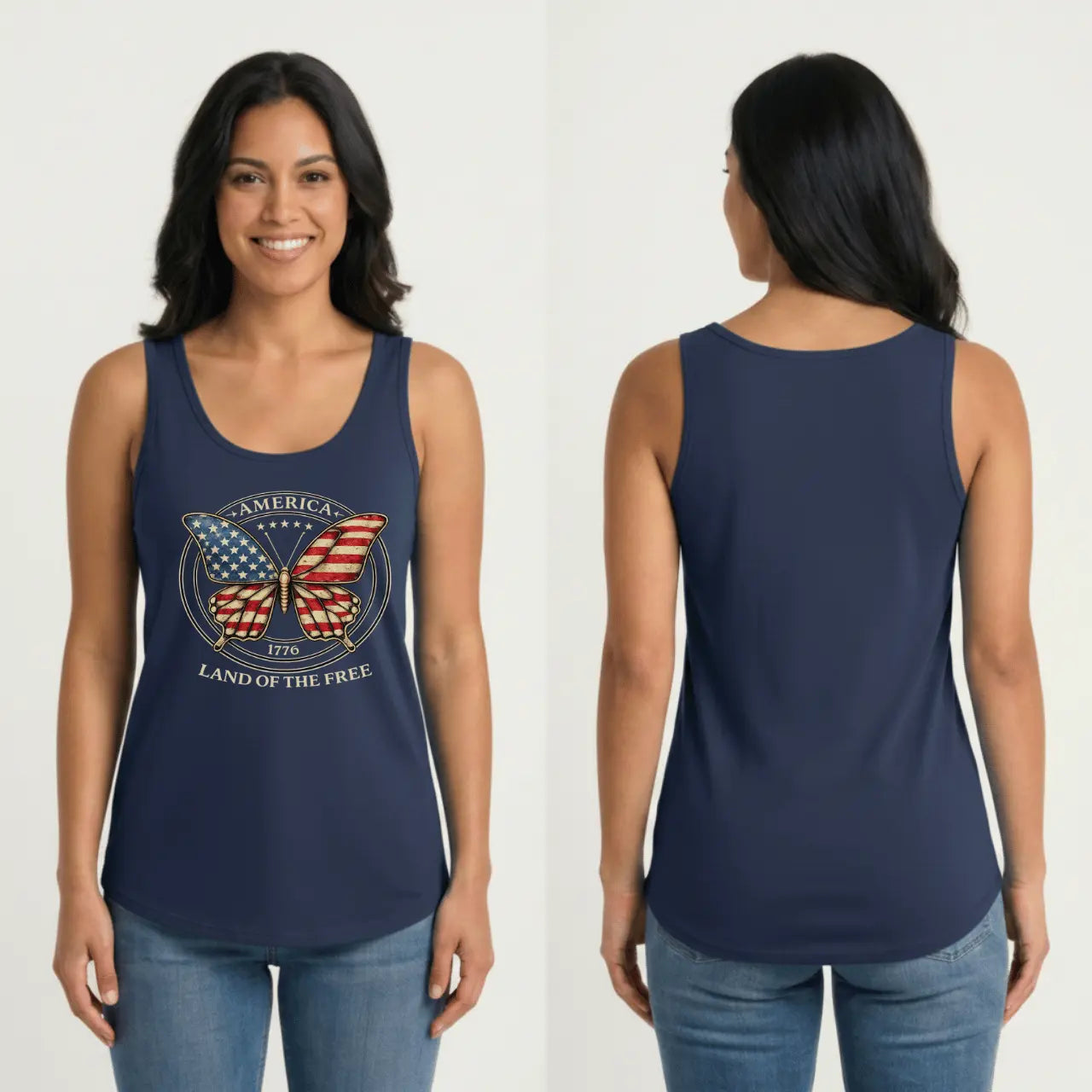 America 1776 Land of the Free Tank Top | Women’s Cotton Tank Goshen & Selah Co