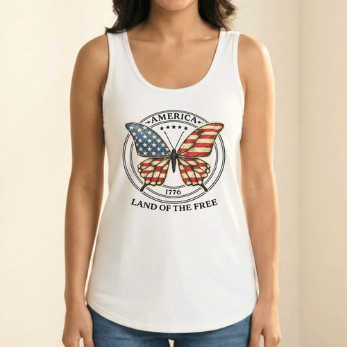 America 1776 Land of the Free Tank Top | Women’s Cotton Tank Goshen & Selah Co