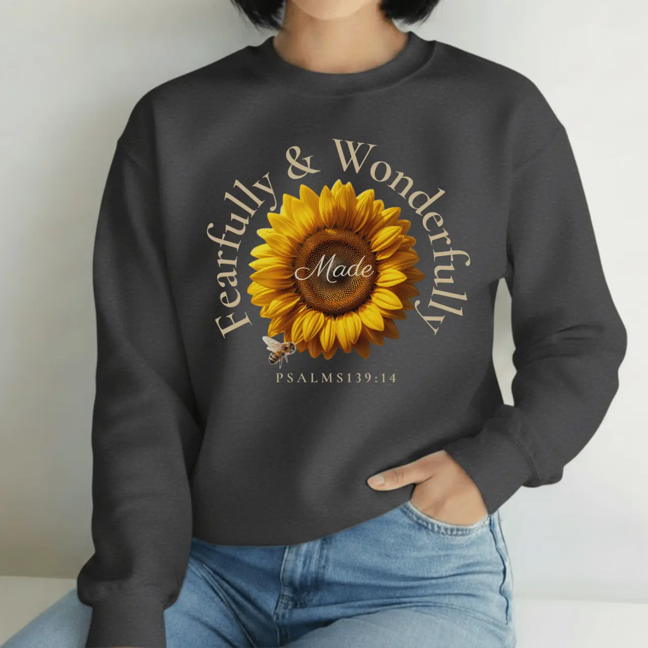 Fearfully & Wonderfully Made Sweatshirt | Psalm 139:14 Crewneck Goshen & Selah Co