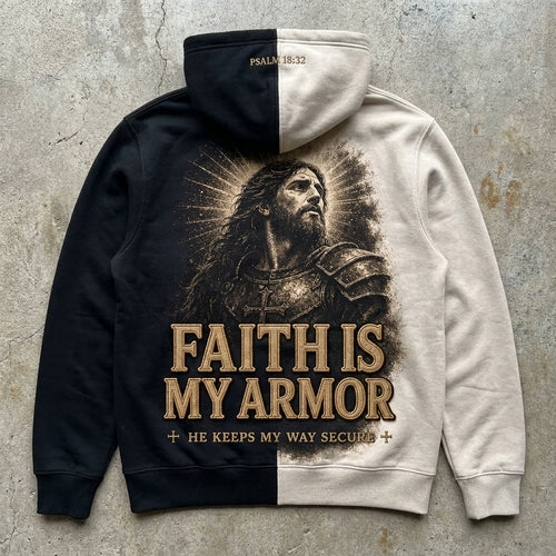 Faith Armor - Premium Black and Cream Zip Hoodie Goshen & Selah Co