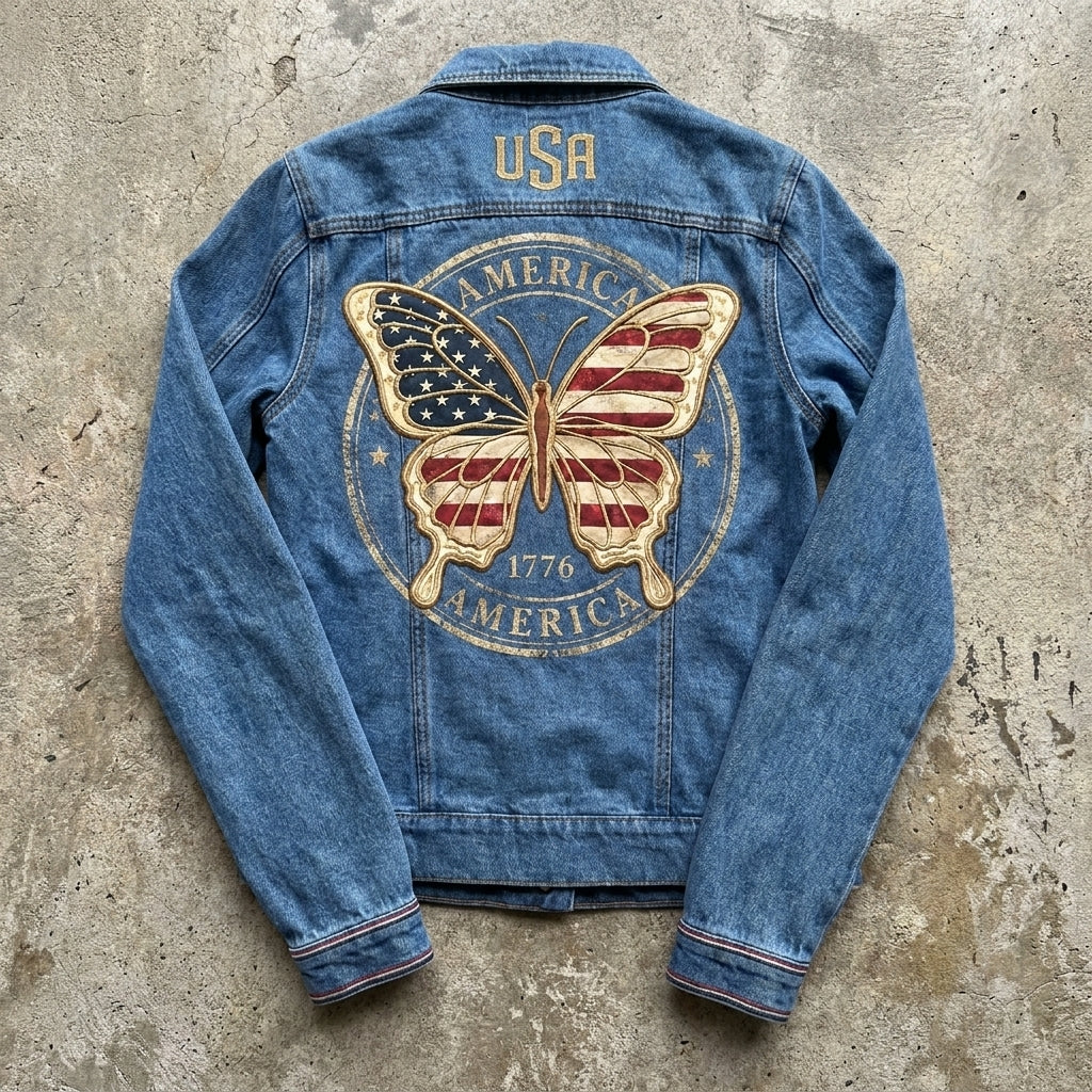 Liberty Wings - Premium Vintage Denim Jacket Goshen & Selah Co