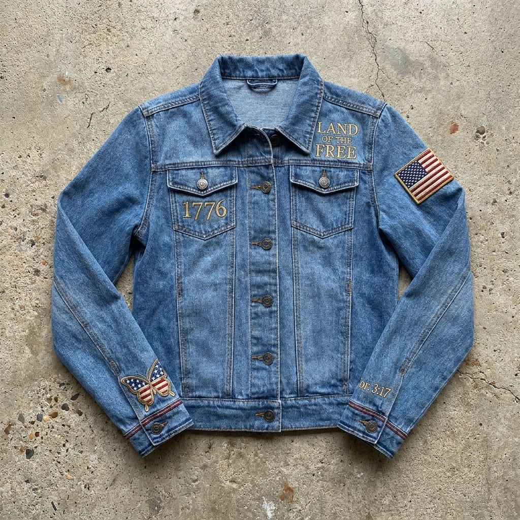 Liberty Wings - Premium Vintage Denim Jacket Goshen & Selah Co