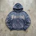 Flourish Floral Embroidered Zip Hoodie Goshen & Selah Co