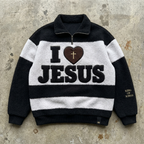 King of Kings – Sherpa Stripe Quarter-Zip Pullover Goshen & Selah Co
