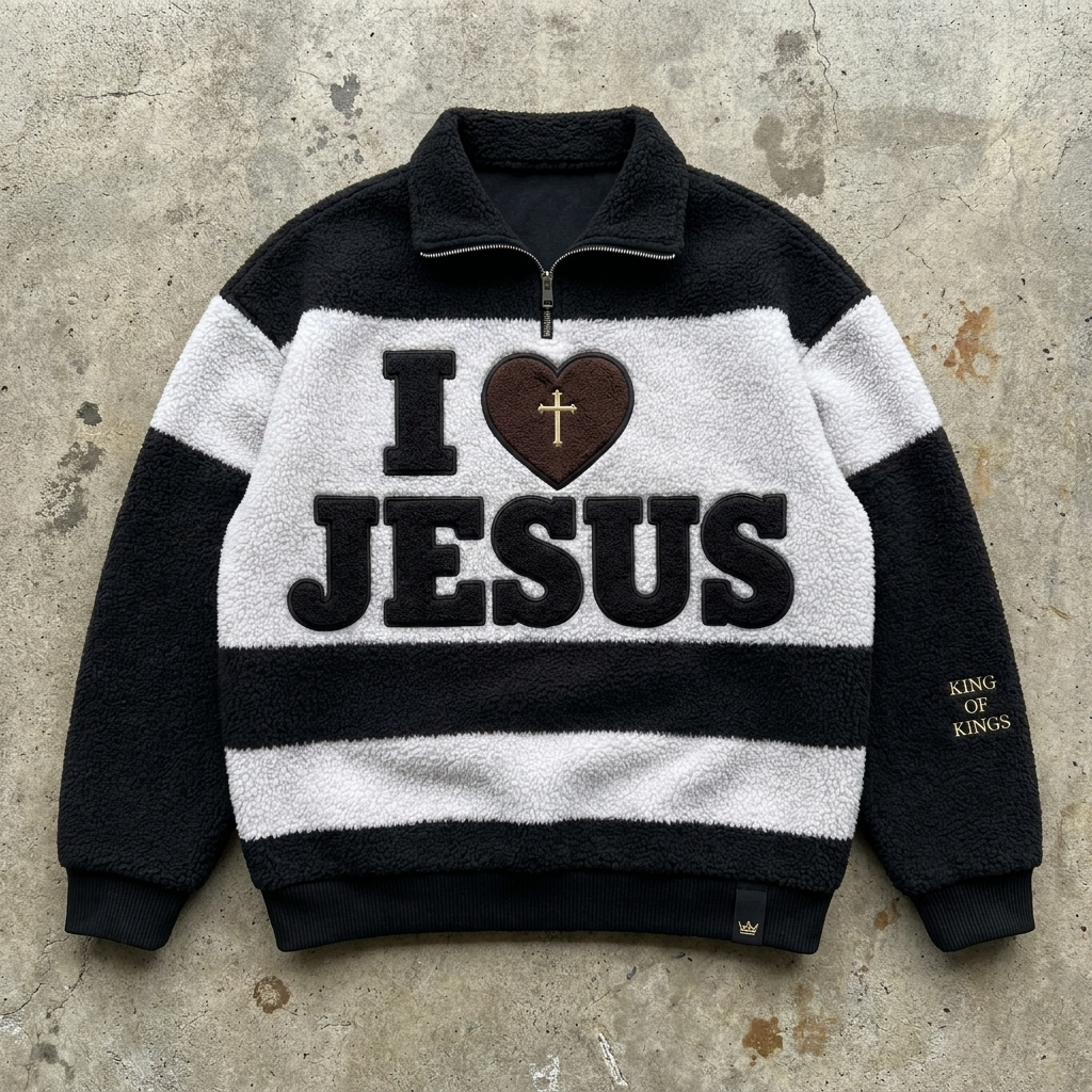 King of Kings – Sherpa Stripe Quarter-Zip Pullover Goshen & Selah Co