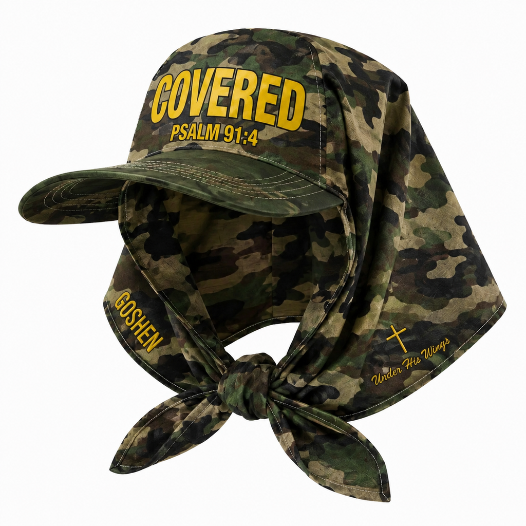 Covered Psalm 91:4 Camo Headscarf Hat Goshen & Selah Co