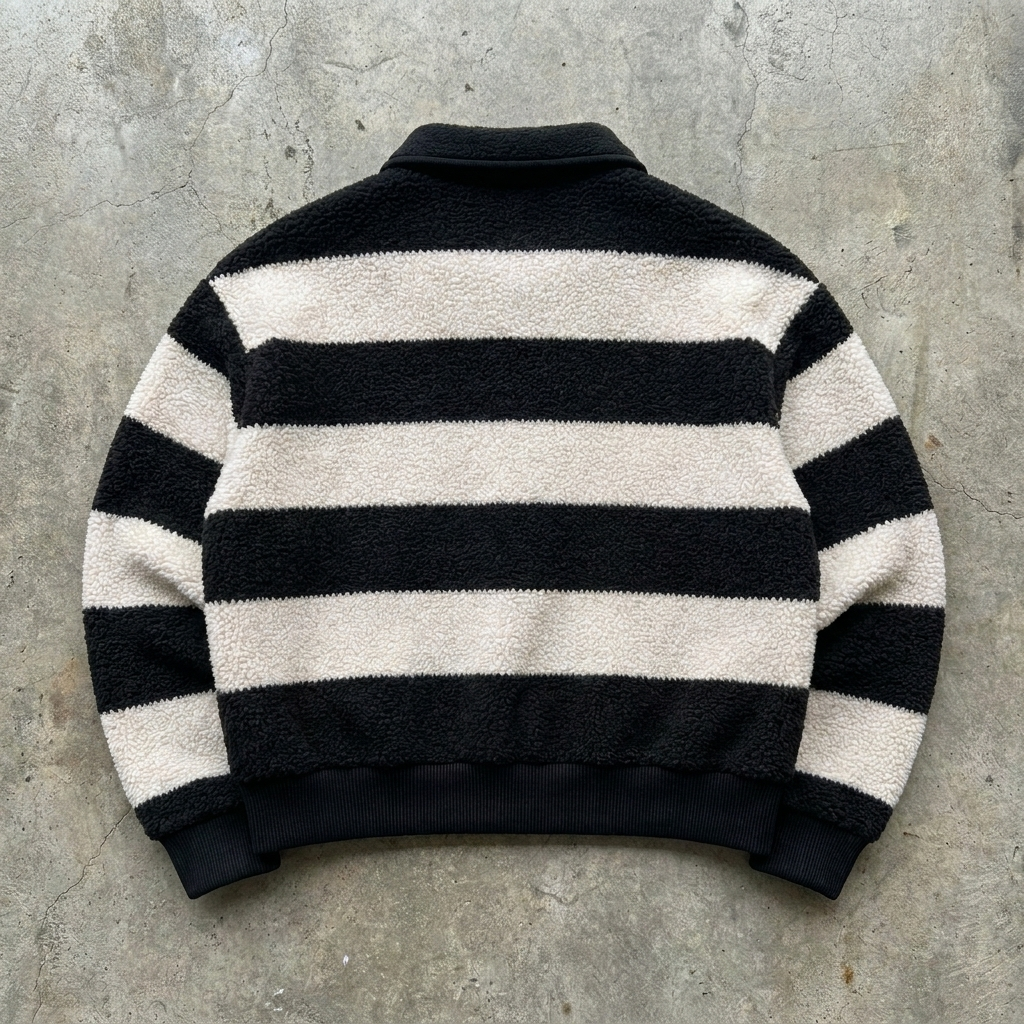 Faith Over Fear – Striped Sherpa Rugby Pullover Goshen & Selah Co