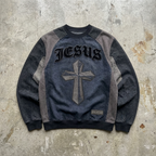 Kingdom Cross – Washed Panel Crewneck Goshen & Selah Co