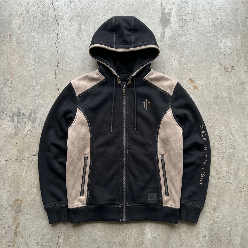 Guided Path – Contrast Panel Zip Hoodie Goshen & Selah Co