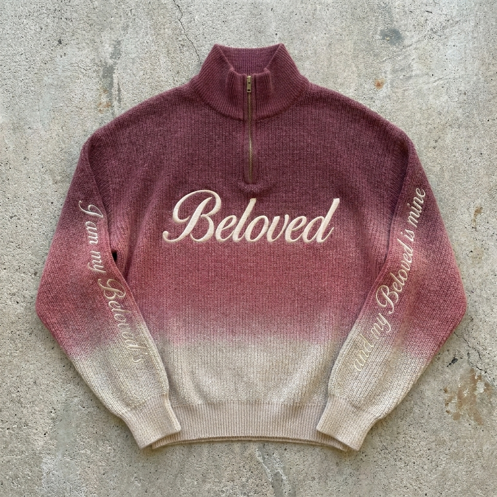 Beloved Horizon - Rose Fade Quater Zip Knit Sweater Goshen & Selah Co