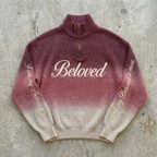 Beloved Horizon - Rose Fade Quater Zip Knit Sweater Goshen & Selah Co