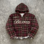 Beloved 1 John 3:1 Plaid Hooded Jacket Goshen & Selah Co